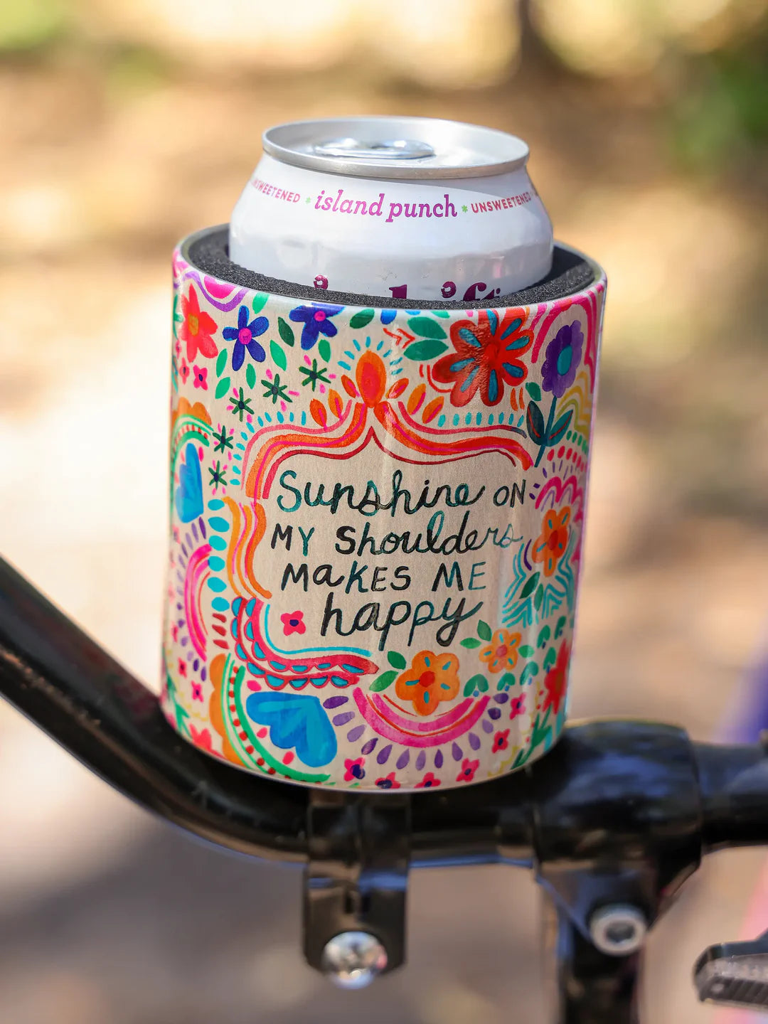 Floral printed bike cup holder with attachment by Natural Life.