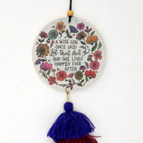 Natural Life car air freshener that reads "A wise girl once said "Let that shit go and she lived happily ever after" with double sided artwork and elastic string for hanging in the scent Ocean.