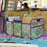 Car trunk organizer with three different sections and a removable cooler by Natural Life.