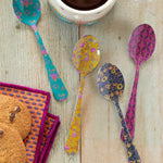 Floral printed stainless steel set of 4 spoons from natural Life.