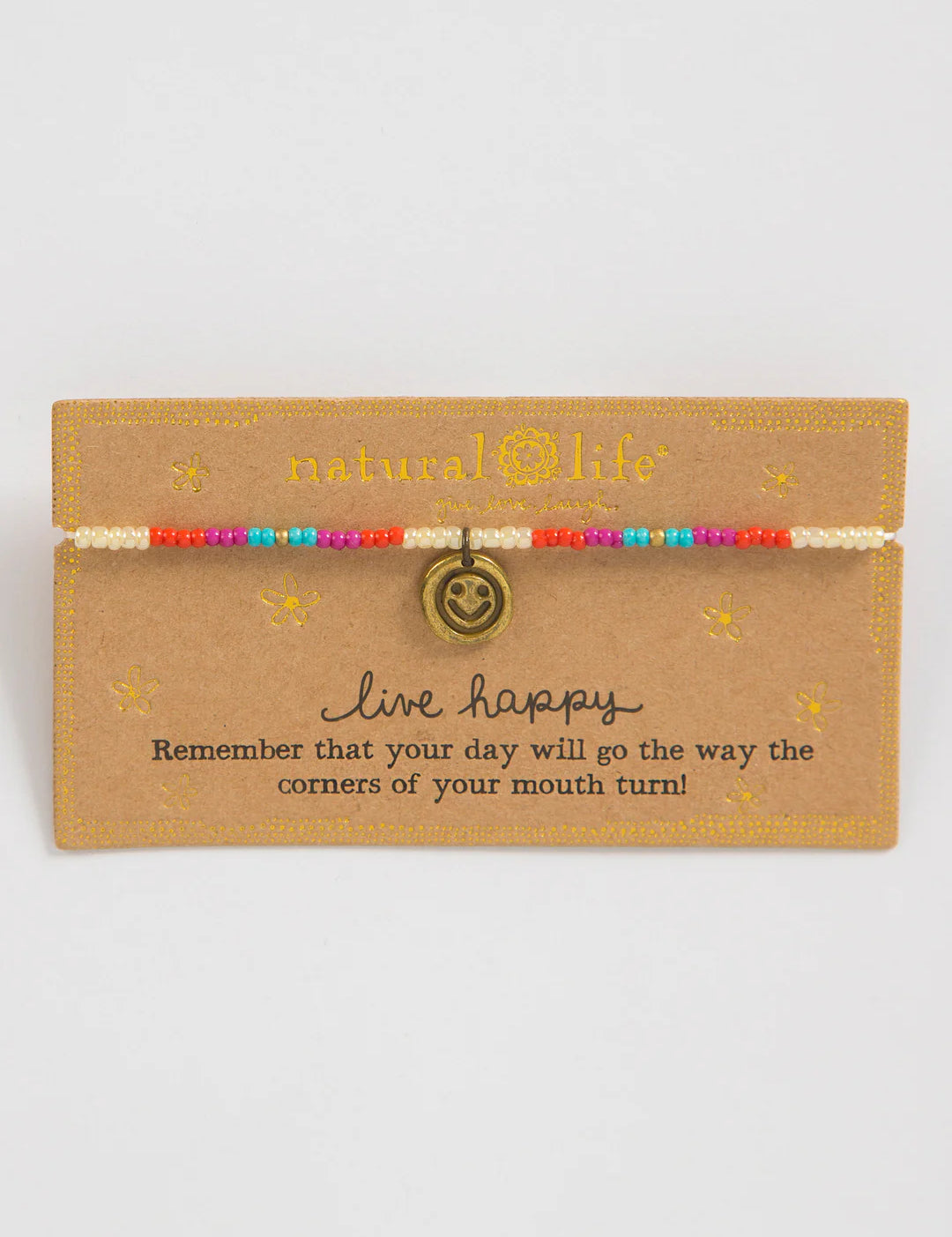 Natural Life beaded live happy bracelet.