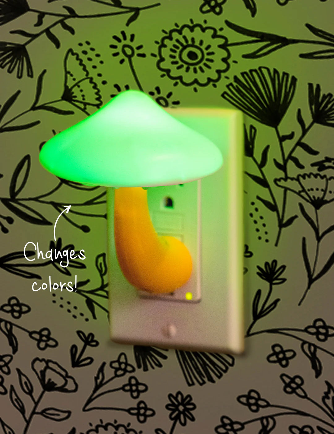 Natural Life LED color-changing bulb mushroom night light.