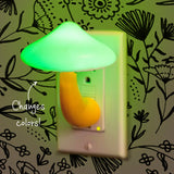 Natural Life LED color-changing bulb mushroom night light.