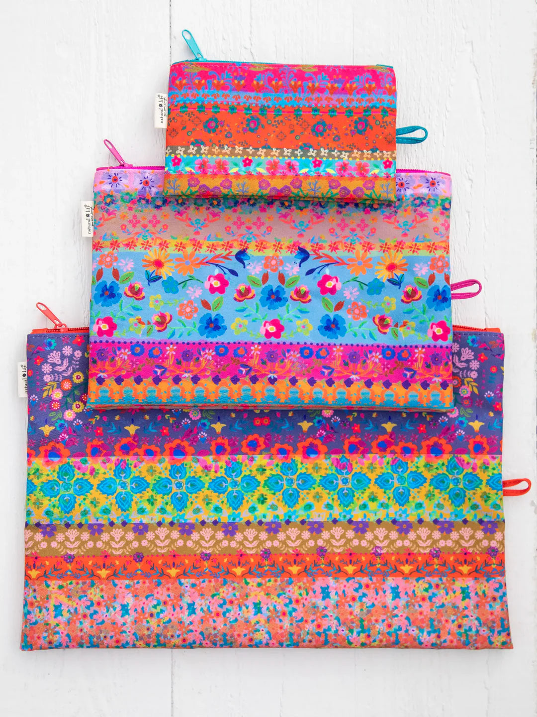 Set of three colorful storage bags by Natural Life.