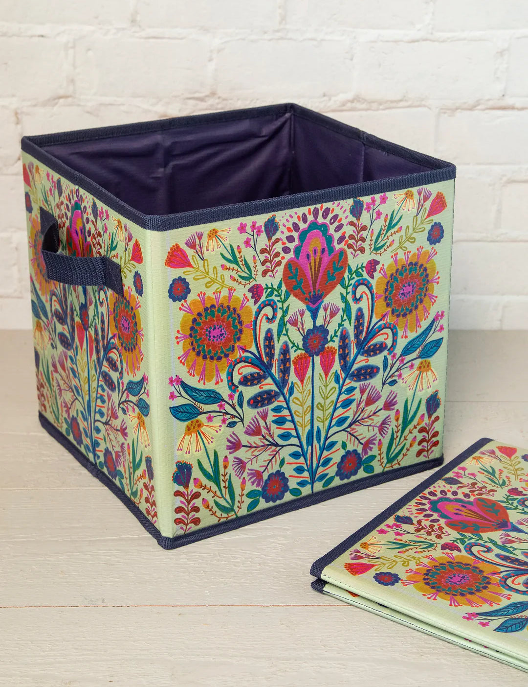 Natural Life storage cube with handles and fold flat storage.