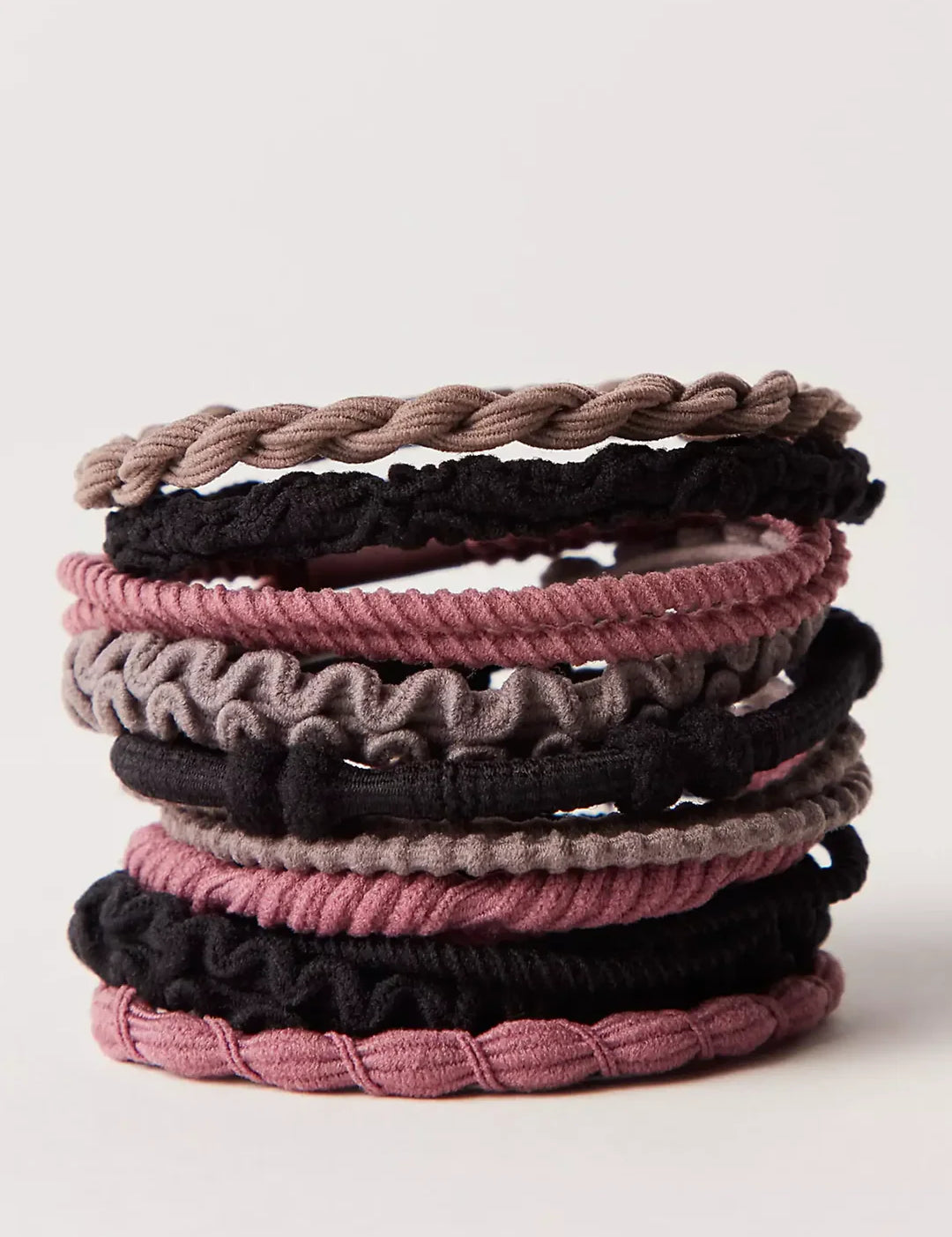 Textured set of ten hair ties by Natural Life.
