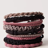 Textured set of ten hair ties by Natural Life.