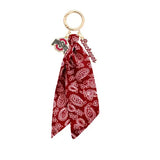 Ohio State Buckeyes bandana with charms for purses and bags.