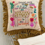 Natural Life Tufted Boho Pillow - Behind Every Strong Woman