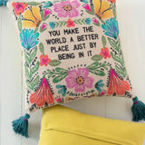 Natural Life Boho Tassel Pillow - World Better