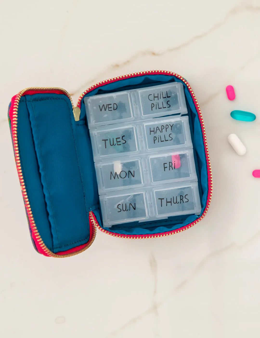 Natural Life Daily Pill Case - Pink Neon Green - Lace and Grace Boutique