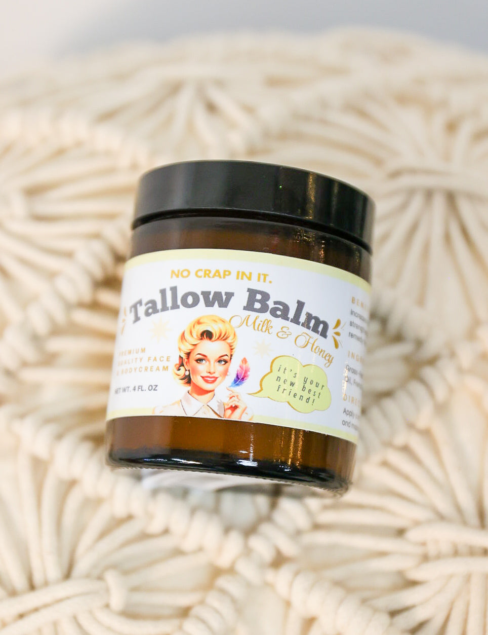 No Crap In It Tallow Balm - Milk & Honey - Lace and Grace Boutique