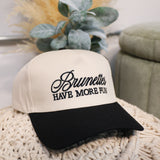 Brunettes Have More Fun Two-Tone Canvas Cap - Black