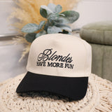 Blondes Have More Fun Two-Tone Canvas Cap - Black