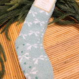 Bow Cozy Tall Socks - Light Blue