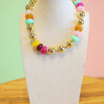 Gem Pop Gold Necklace - Lace and Grace Boutique