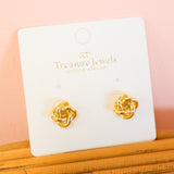 Gold Knot Stud Earrings - Lace and Grace Boutique