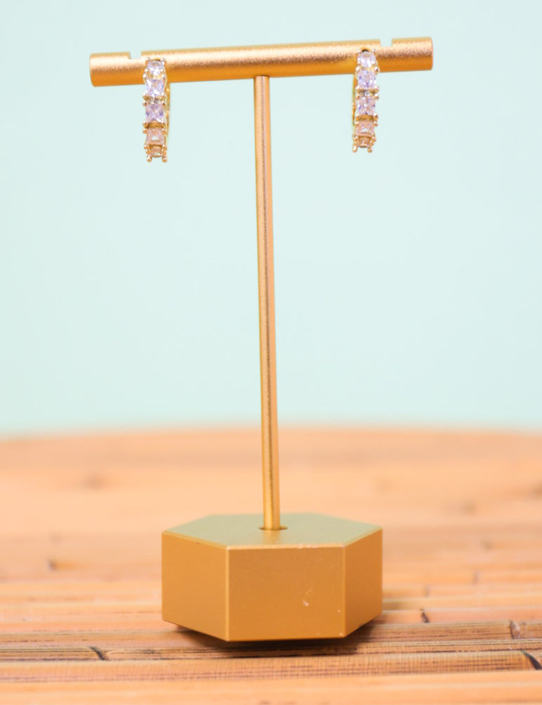 Sparkle Huggie Hoop Earrings - Gold - Lace and Grace Boutique