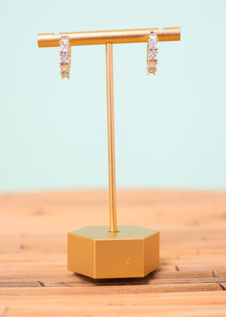 Sparkle Huggie Hoop Earrings - Gold - Lace and Grace Boutique