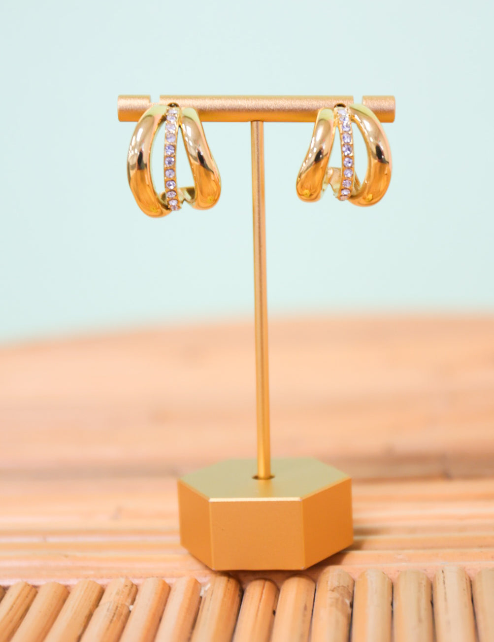 Golden Era Hoop Drop Earrings - Lace and Grace Boutique