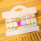 Sparkle Multi Heart Bracelet Stack Set - Lace and Grace Boutique