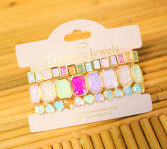 Sparkle Multi Heart Bracelet Stack Set - Lace and Grace Boutique