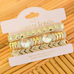 Crystal Lux Power Bracelet Stack Set - Gold - Lace and Grace Boutique