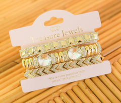 Crystal Lux Power Bracelet Stack Set - Gold - Lace and Grace Boutique