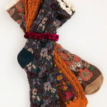 Natural Life Blossom Crew Socks & Scrunchie, Set of 3 - Rust - Lace and Grace Boutique