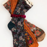 Natural Life Blossom Crew Socks & Scrunchie, Set of 3 - Rust - Lace and Grace Boutique