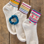 Natural Life Striped Retro Crew Socks, Set of 3 - Rainbow - Lace and Grace Boutique