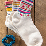 Natural Life Striped Retro Crew Socks, Set of 3 - Rainbow - Lace and Grace Boutique
