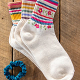 Natural Life Striped Retro Crew Socks, Set of 3 - Rainbow - Lace and Grace Boutique