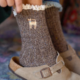 Natural Life Little Things Embroidered Socks - Cat