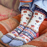Natural Life Boho Sock Set - Coffee Cups - Lace and Grace Boutique
