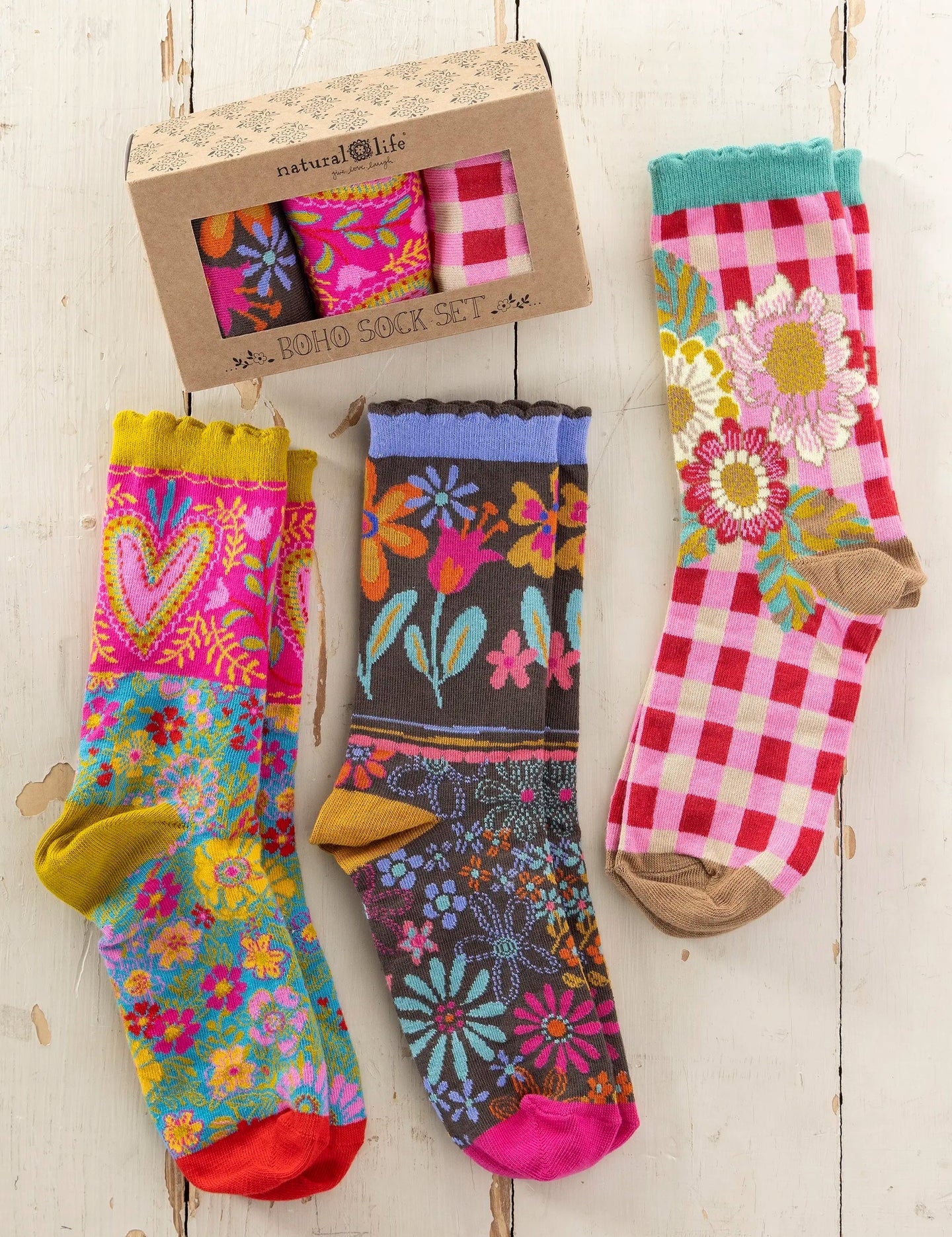 Natural Life Boho Sock Set - Red Heart - Lace and Grace Boutique