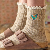 Natural Life Little Things Embroidered Socks - Chicken