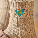 Natural Life Little Things Embroidered Socks - Chicken