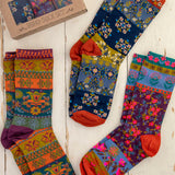 Natural Life Boxed Boho Sock Set, Set of 3 - Plum Floral