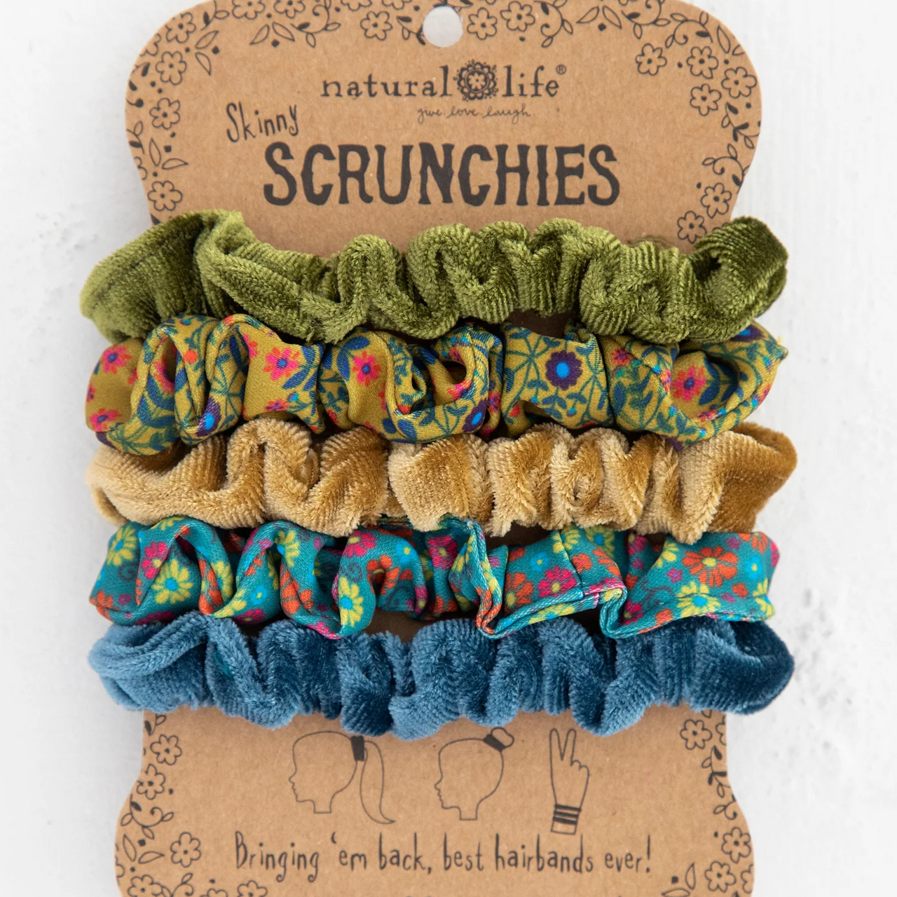 Natural Life Skinny Scrunchies - Green Gold - Lace and Grace Boutique