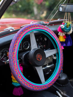 Natural Life Steering Wheel Cover - Rainbow - Lace and Grace Boutique