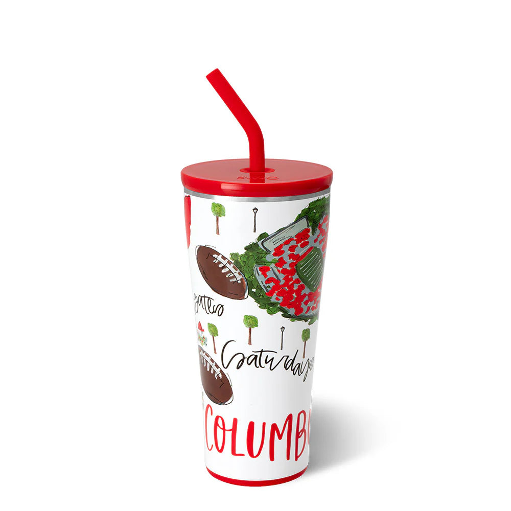 Swig brand Saturdays In Columbus 32oz. tumbler.