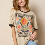 Natural Life Ringer Oversized Tee - Small Acts