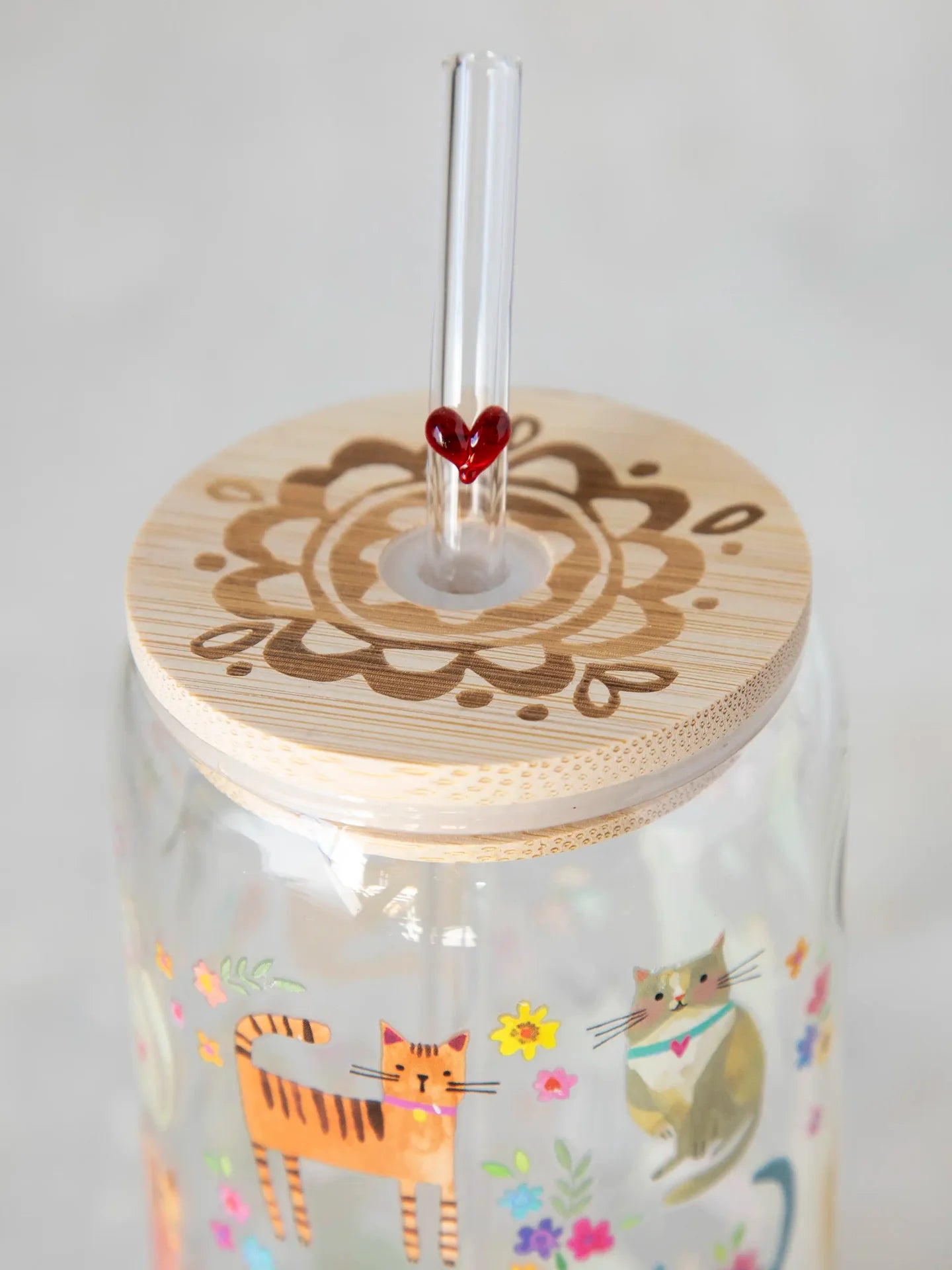 Natural Life Glass Tumbler - Cat - Lace and Grace Boutique