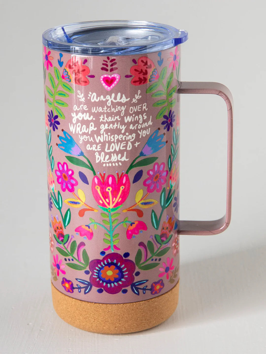 Natural Life Cork Coffee Tumbler - Angels - Lace and Grace Boutique