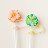 Straw Topper Set - Tropical Hibiscus