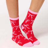 Bow Cozy Socks - Red