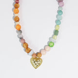Rainbow Gem Heart Necklace - Lace and Grace Boutique
