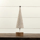 Tin Tree With Wood Base - 15"