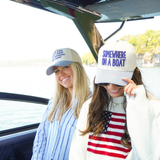 Somewhere On A Boat Hat - Navy Stripe